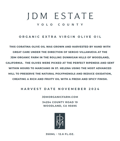 2024 Coratina Organic Extra Virgin Olive Oil 350 ml Bottle